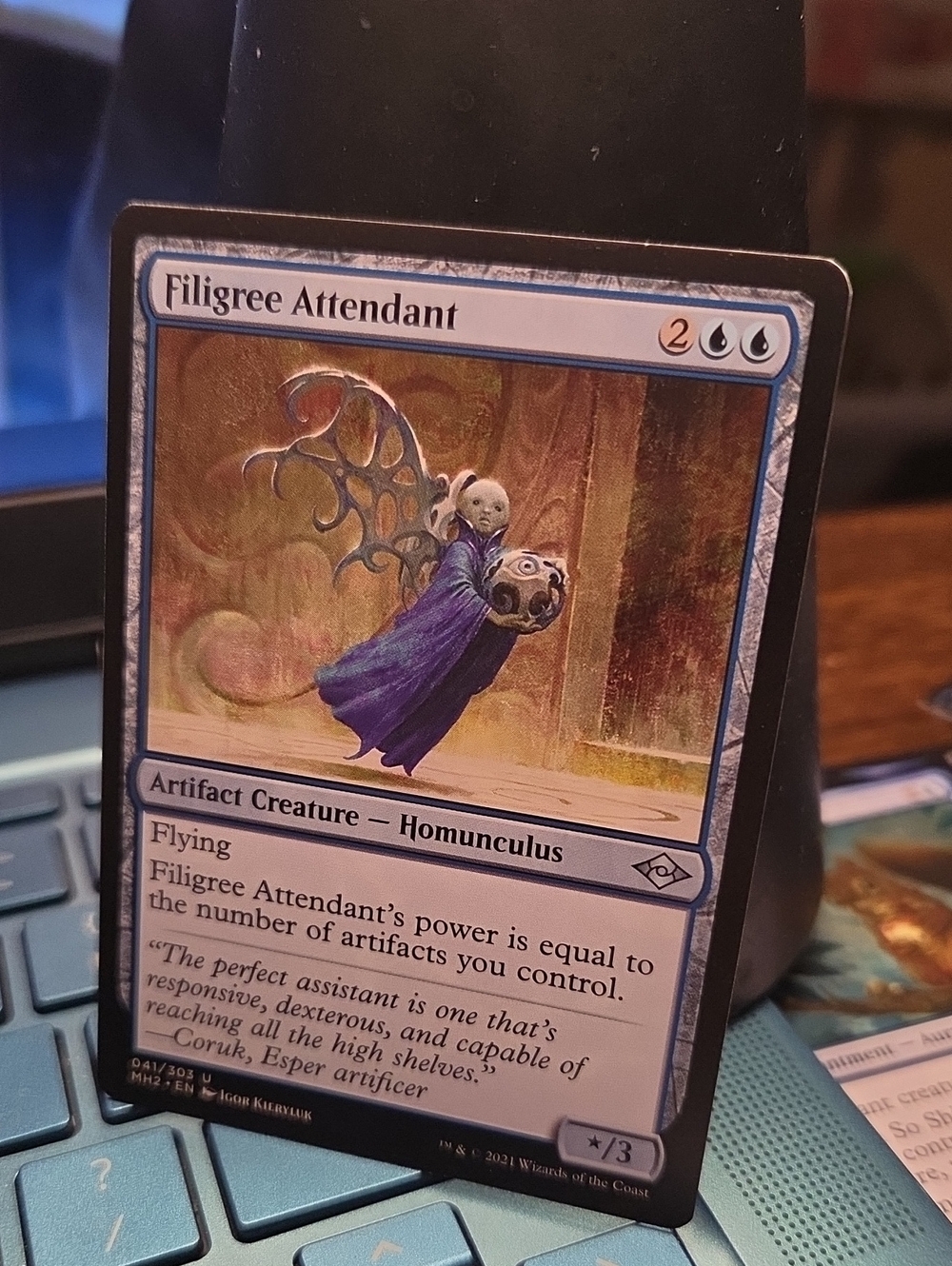 Filigree Attendant - Magic: The Gathering Blue Creature Card